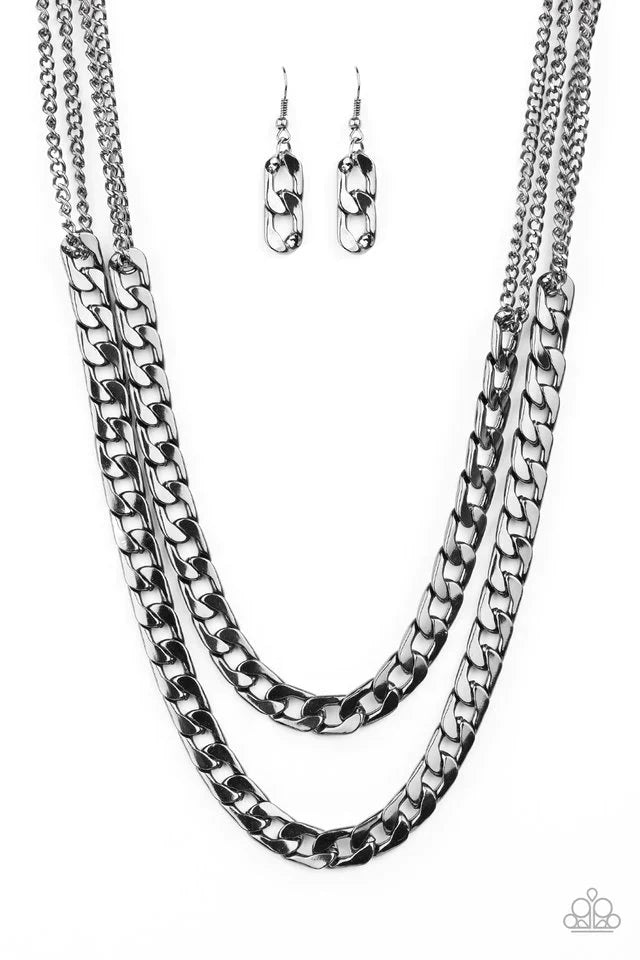 Paparazzi Necklace ~ Hit Em Up - Black