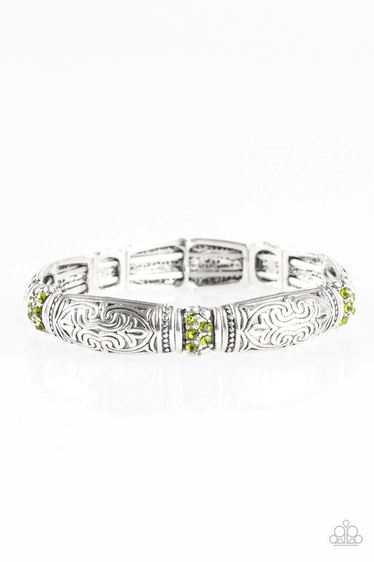 Paparazzi Bracelet ~ Romance In Rome - Green