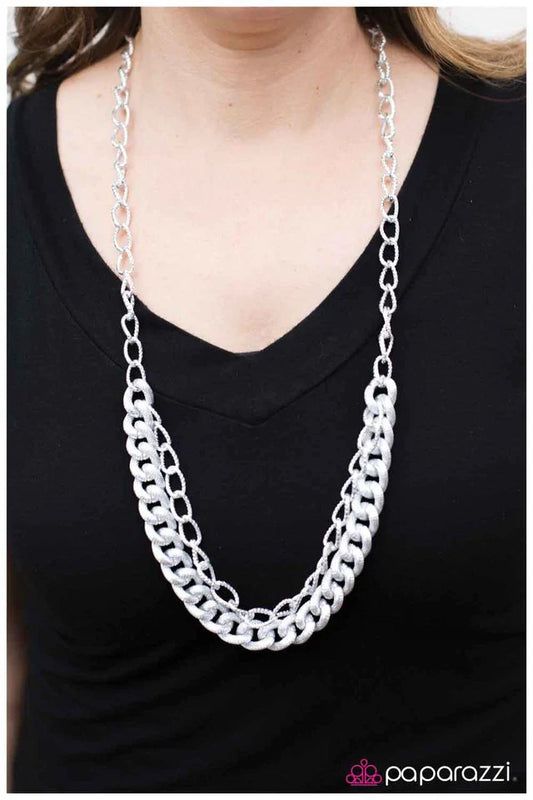 Paparazzi Necklace ~ Snowblind - Silver
