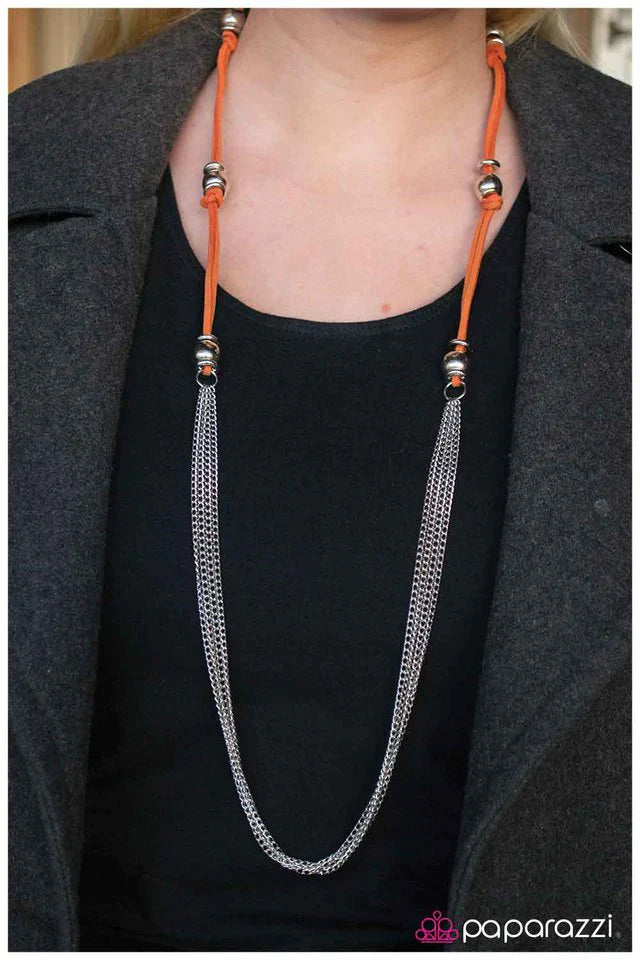 Paparazzi Necklace ~ Tied and True - Orange