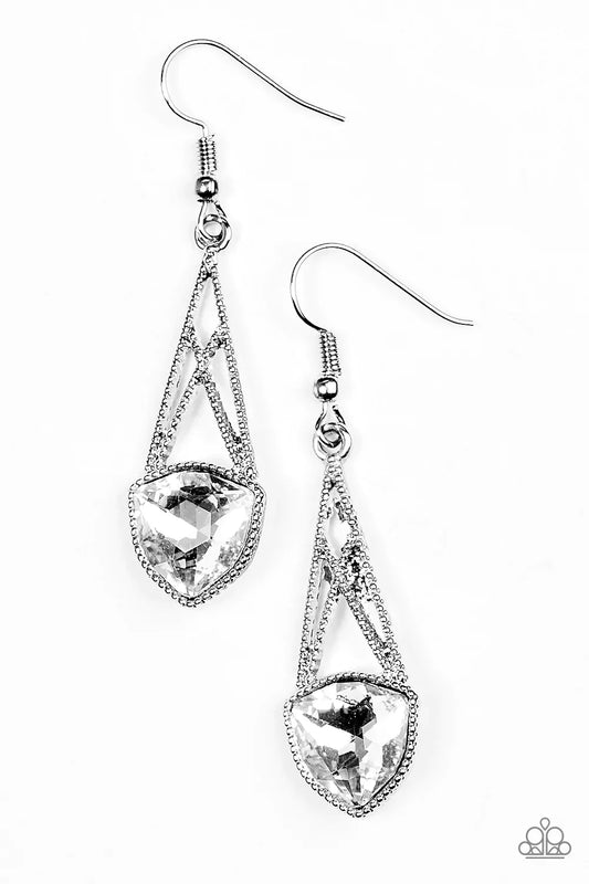 Paparazzi Earring ~ Radiating Romance - White