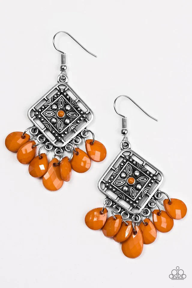Paparazzi Earring ~ San Diego Spree - Orange