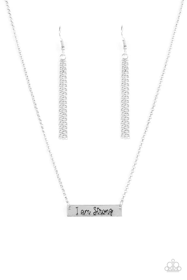 Paparazzi Necklace ~ Be Strong - Silver