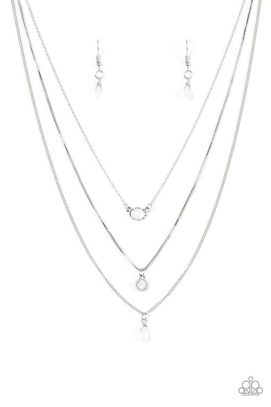 Paparazzi Necklace ~ Mixed Messages - White