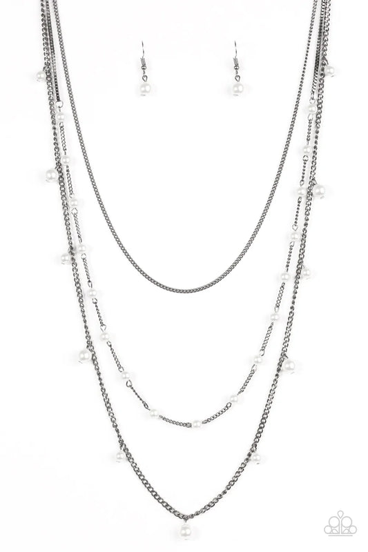 Paparazzi Necklace ~ The FAME Is Up! - White