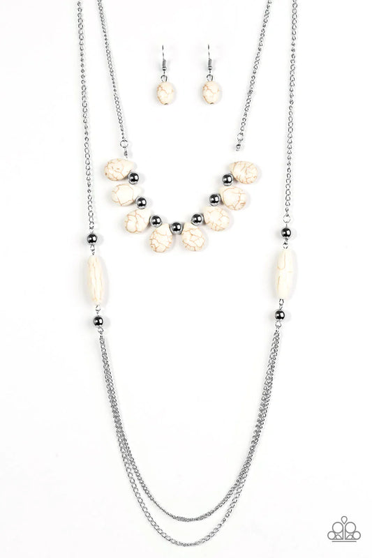 Paparazzi Necklace ~ Call Me Mother Nature - White
