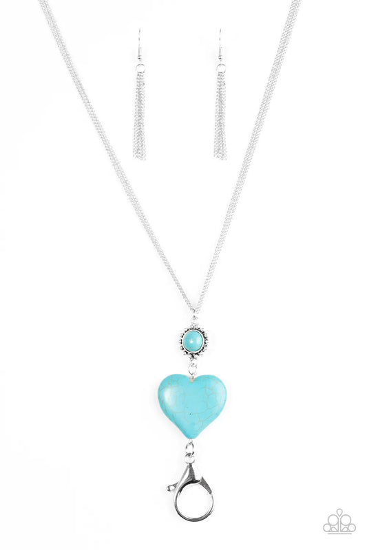 Paparazzi Necklace ~ Cold Cold Heart - Blue