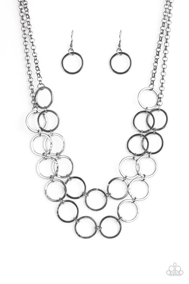 Paparazzi Necklace ~ BLING The Alarm - Black