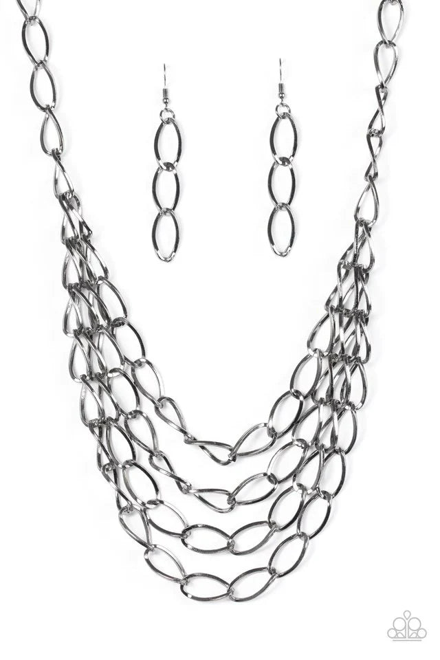 Paparazzi Necklace ~ Chain Reaction - Black