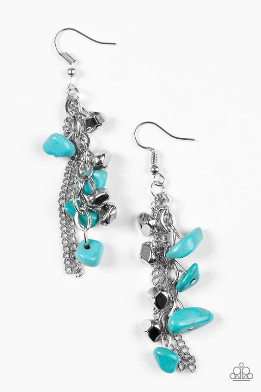 Paparazzi Earring ~ Rocky Radiance - Blue