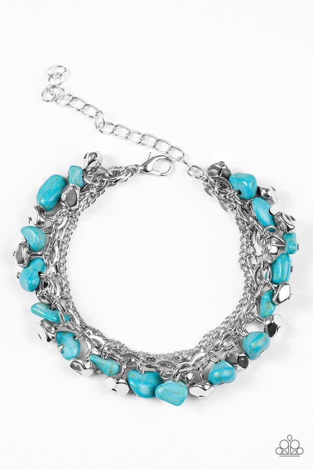 Paparazzi Bracelet ~ Colorful Cliffs - Blue