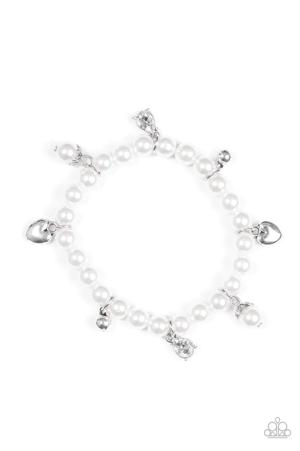 Paparazzi Bracelet ~ Big Time Crush - White
