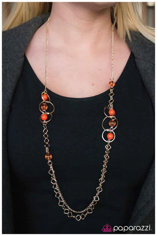 Paparazzi Necklace ~ Orange Crush - Orange