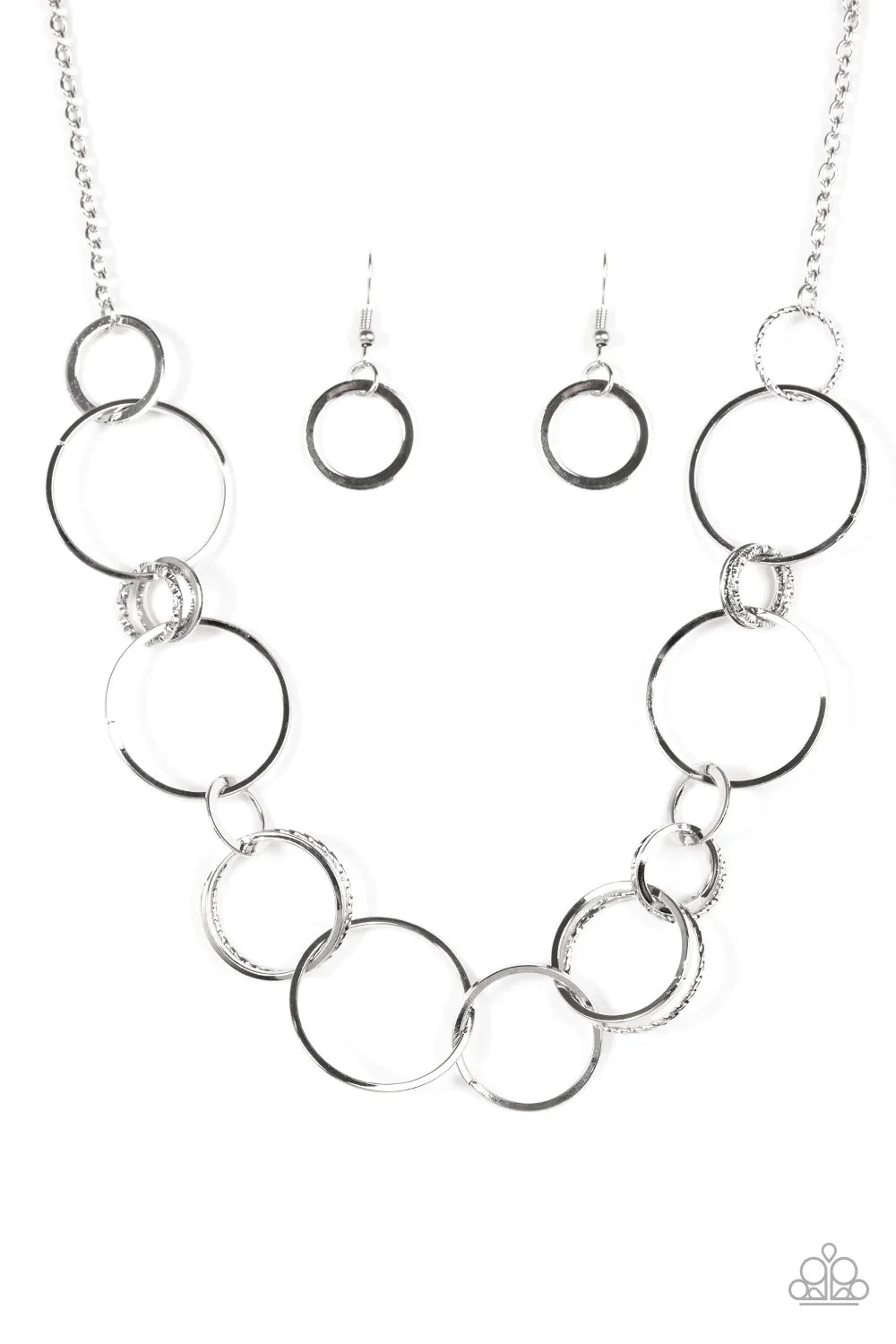Paparazzi Necklace ~ Follow The RINGLEADER - Silver
