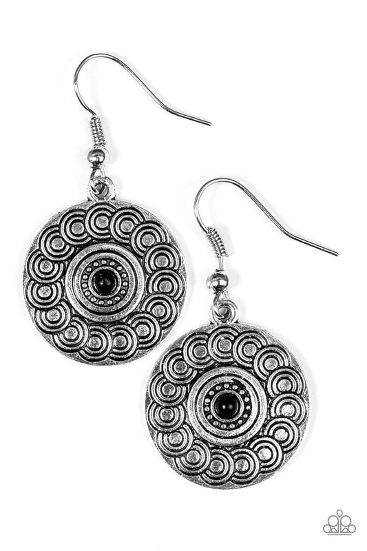 Paparazzi Earring ~ Sonoran Spiral - Black
