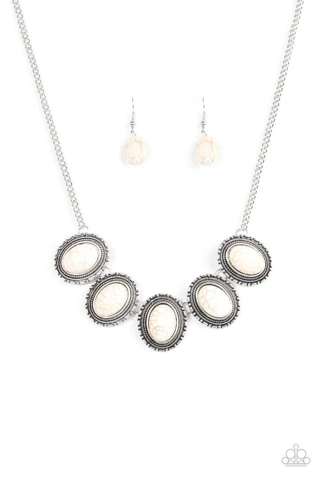 Paparazzi Necklace ~ Bet The Ranch - White