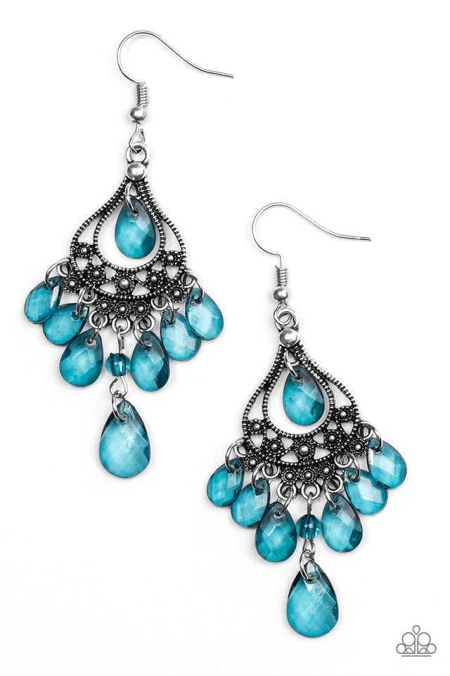 Paparazzi Earring ~ Glamour Genie - Blue