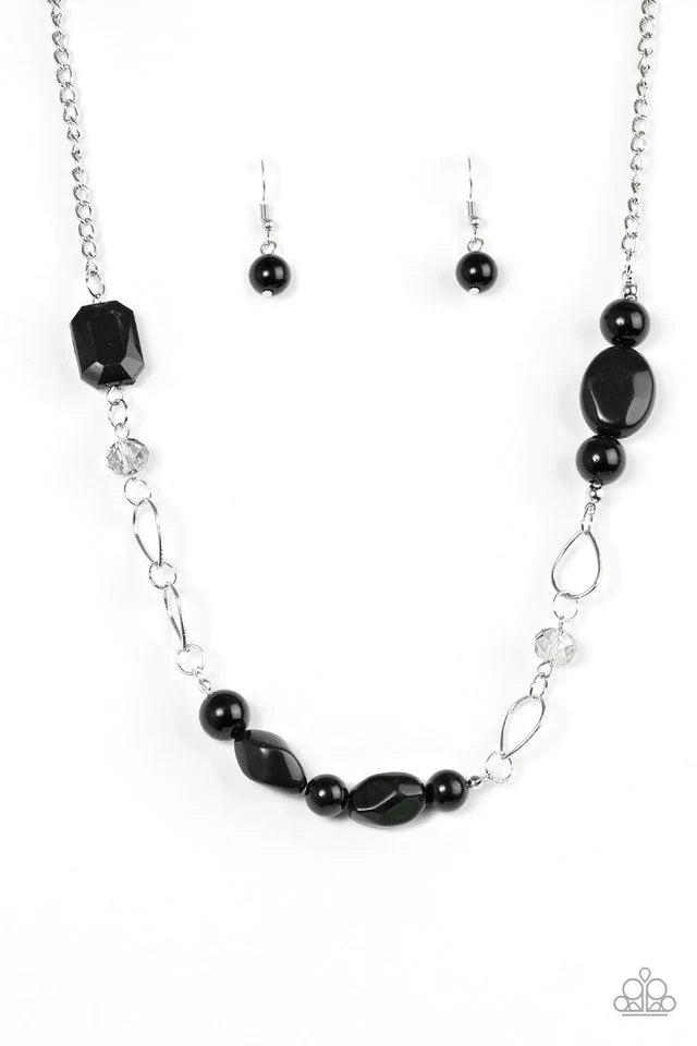 Paparazzi Necklace ~ Beam Away - Black