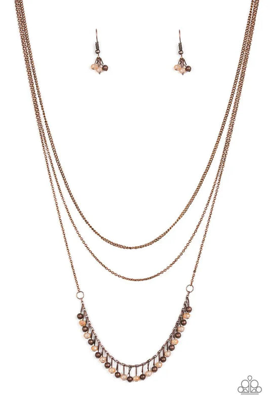 Paparazzi Necklace ~ Twinkly Troves - Copper