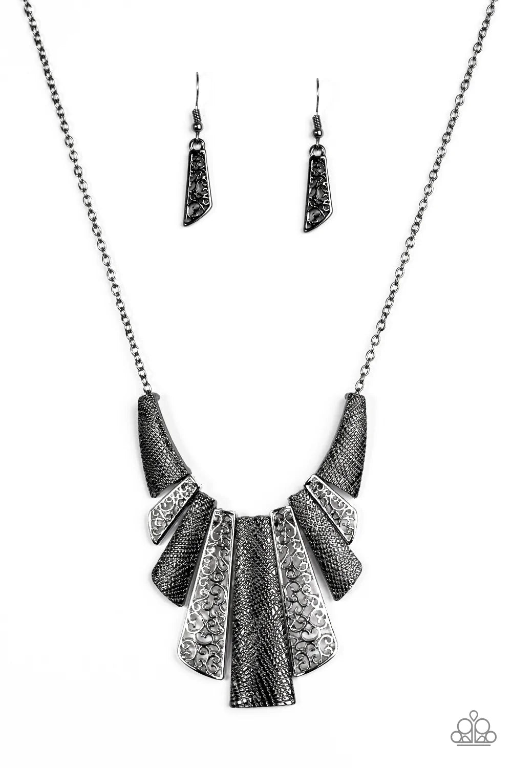 Paparazzi Necklace ~ Cave Girl Grotto - Black