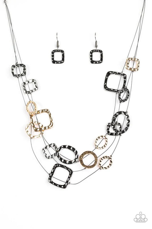 Paparazzi Necklace ~ GEO-ing Strong - Black