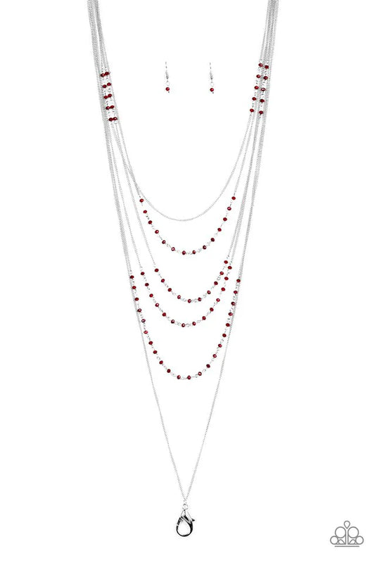 Paparazzi Necklace ~ Glitter Go-Getter - Red