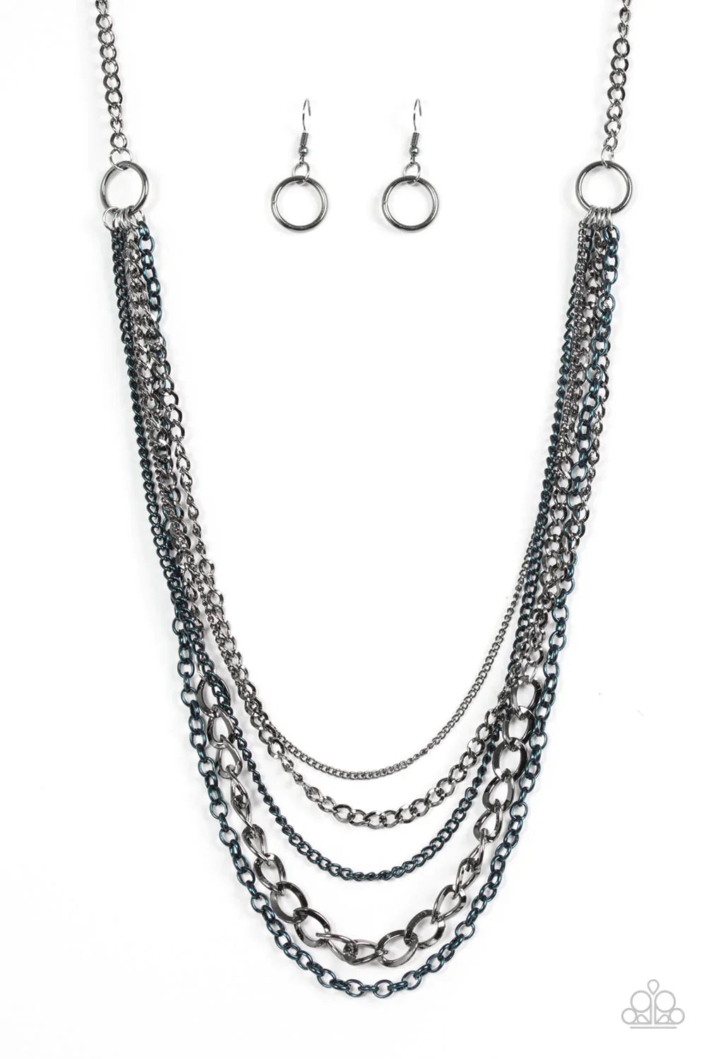 Paparazzi Necklace ~ Moto Motivation - Blue