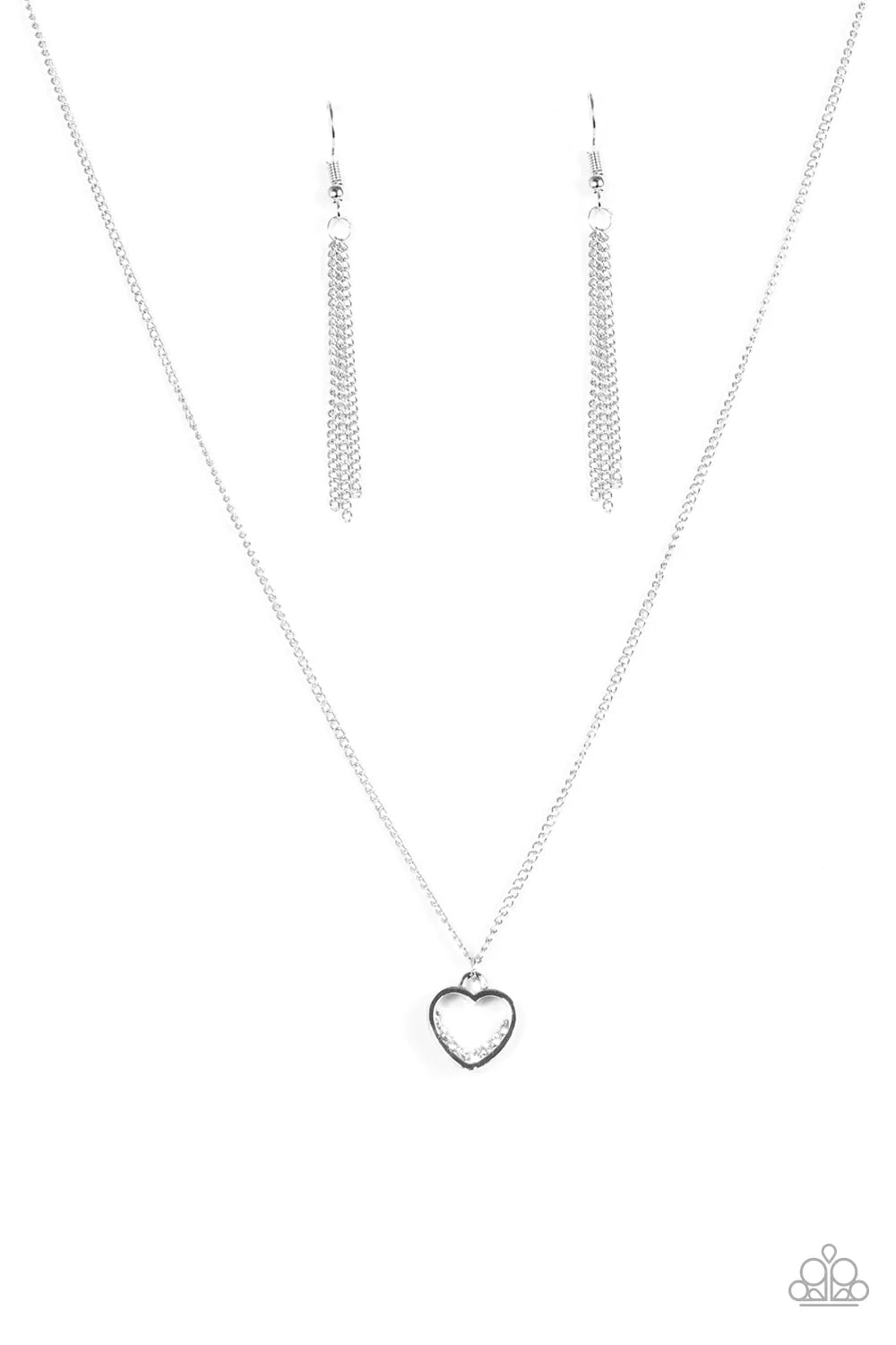 Paparazzi Necklace ~ Give Me Love - White