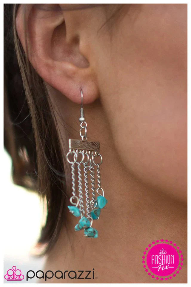 Paparazzi Earring ~ Natural-Born Bombshell - Blue