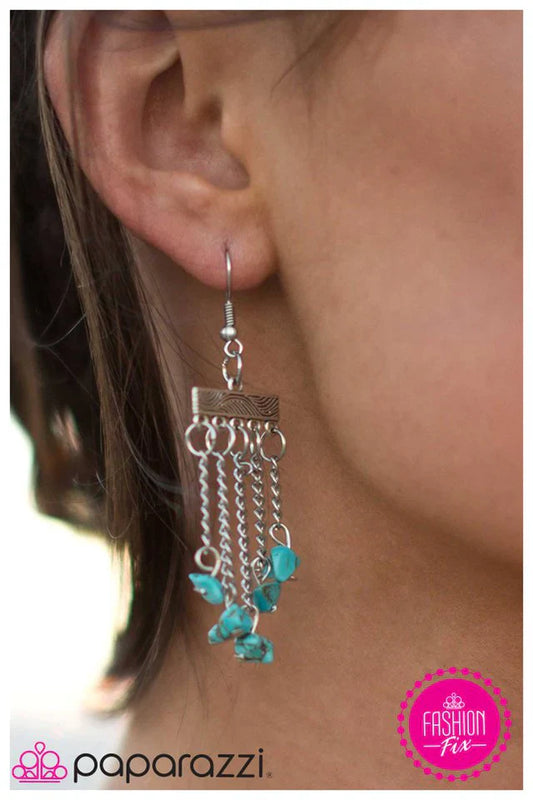Paparazzi Earring ~ Natural-Born Bombshell - Blue