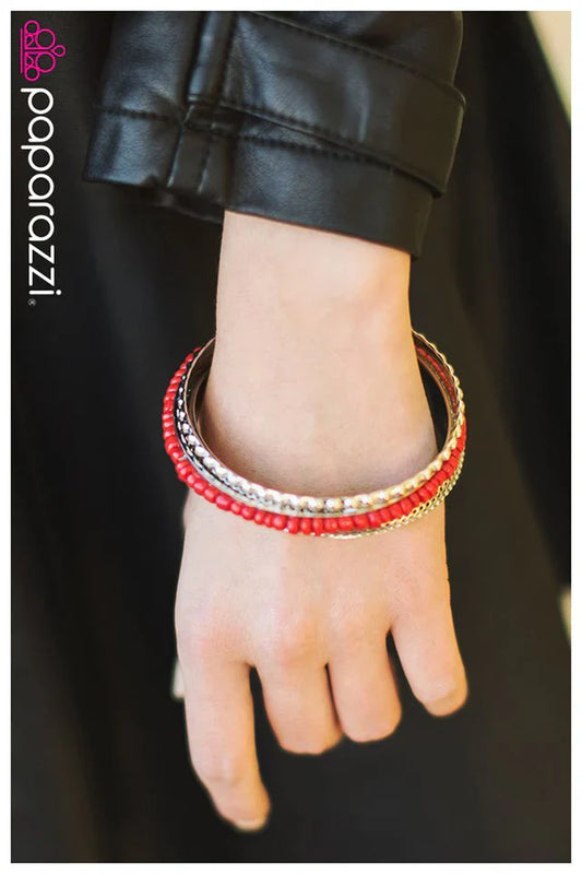 Paparazzi Bracelet ~ Paint the Town Red - Red