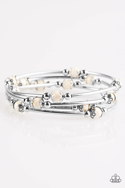 Paparazzi Bracelet ~ Trade Route - White