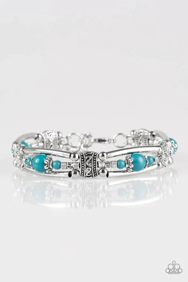 Paparazzi Bracelet ~ Happy Vibe, Happy Tribe - Blue