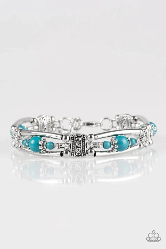 Paparazzi Bracelet ~ Happy Vibe, Happy Tribe - Blue