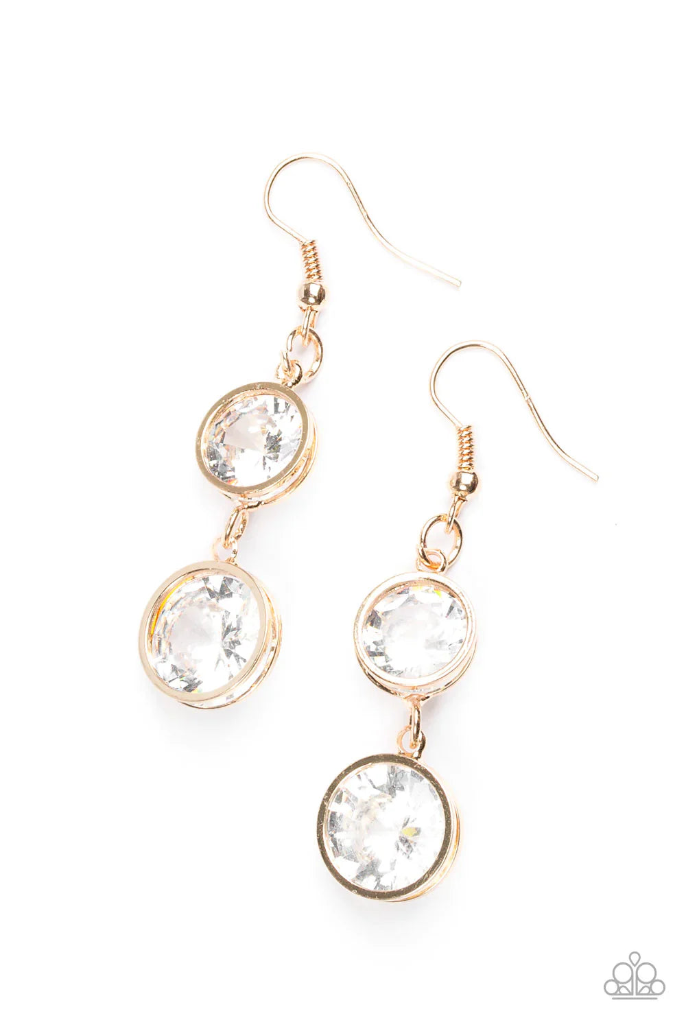 Paparazzi Earring ~ Glitter Glamorous - Gold