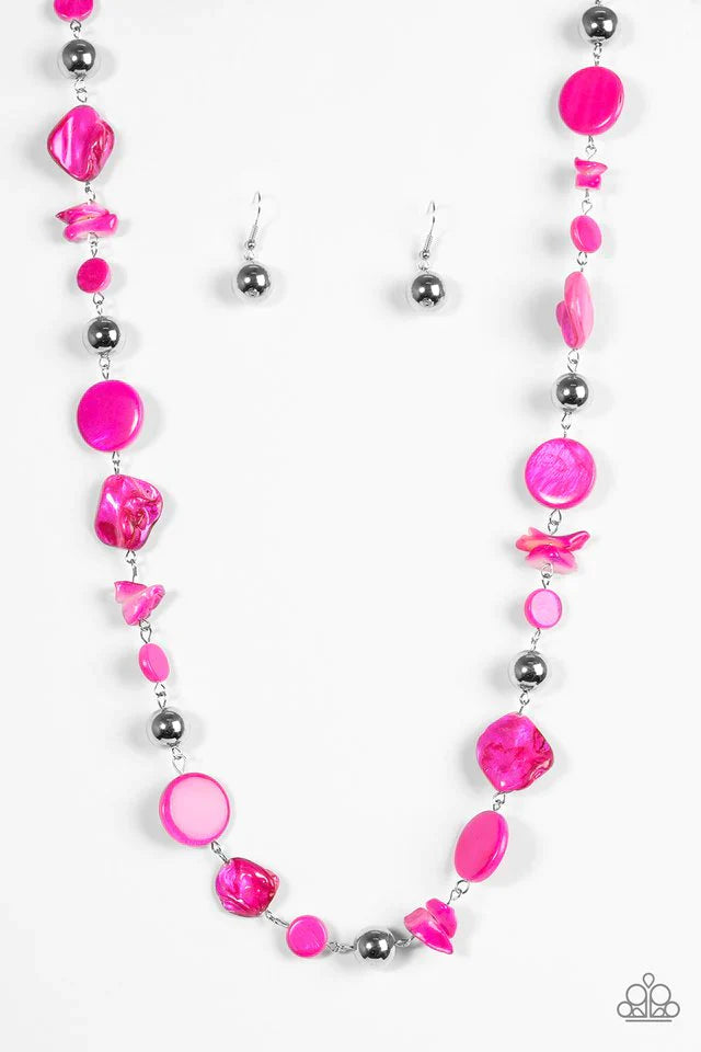Paparazzi Necklace ~ A World To SEA - Pink