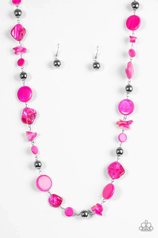 Paparazzi Necklace ~ A World To SEA - Pink