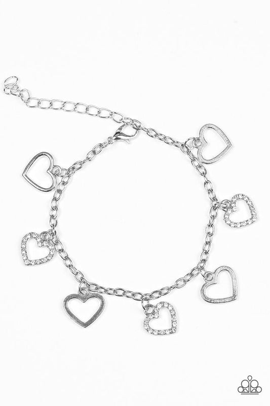 Paparazzi Bracelet ~ Take A HEARTBREAK - White