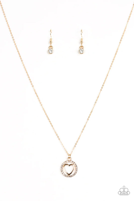 Paparazzi Necklace ~ Change Of HEART-THROB - Gold