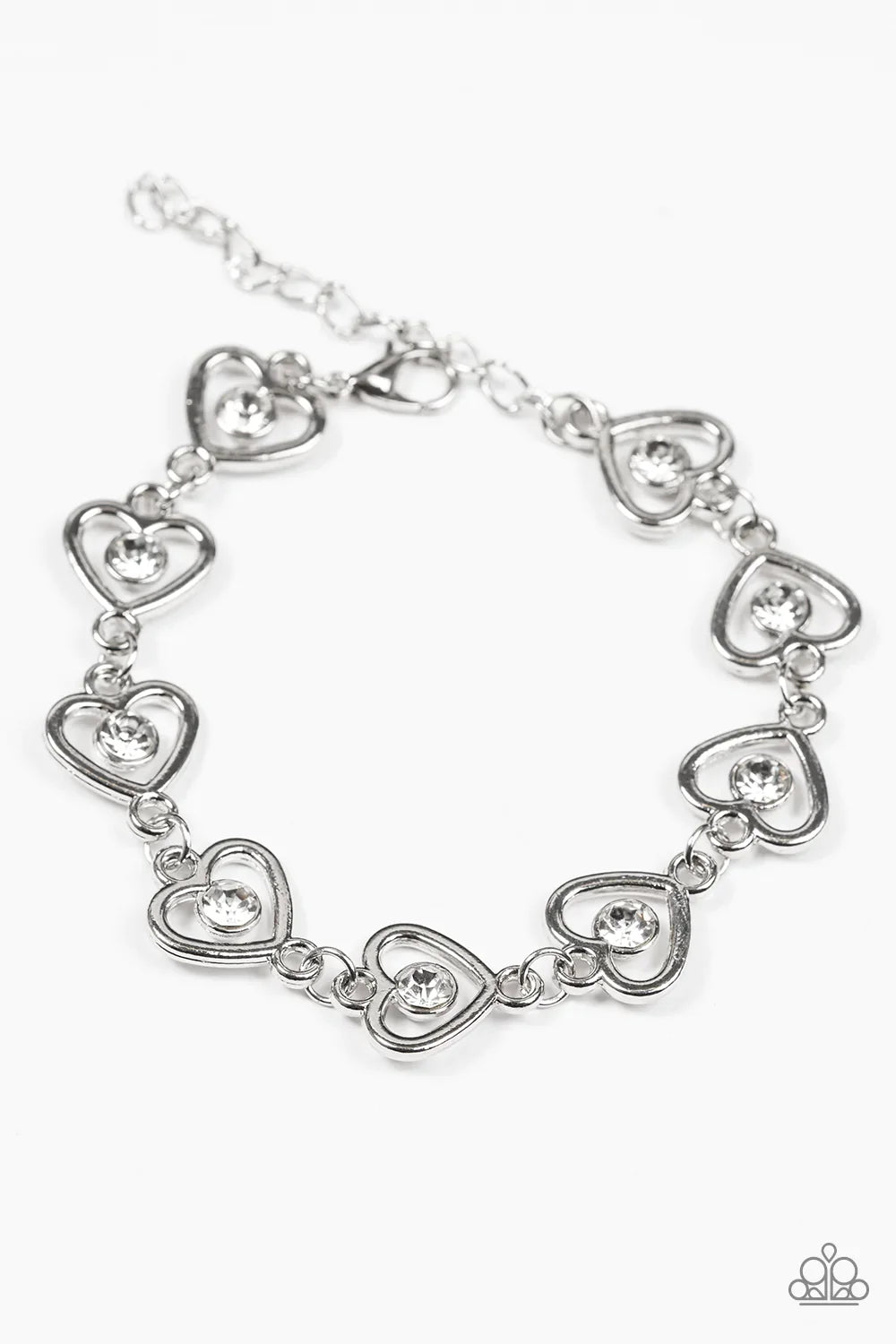 Paparazzi Bracelet ~ Jealous Heart - White
