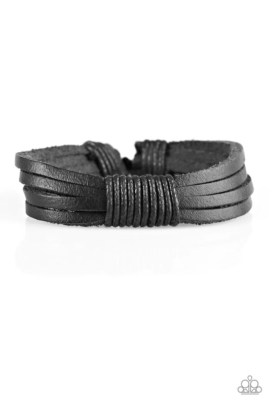 Paparazzi Bracelet ~ End Of The Road - Black