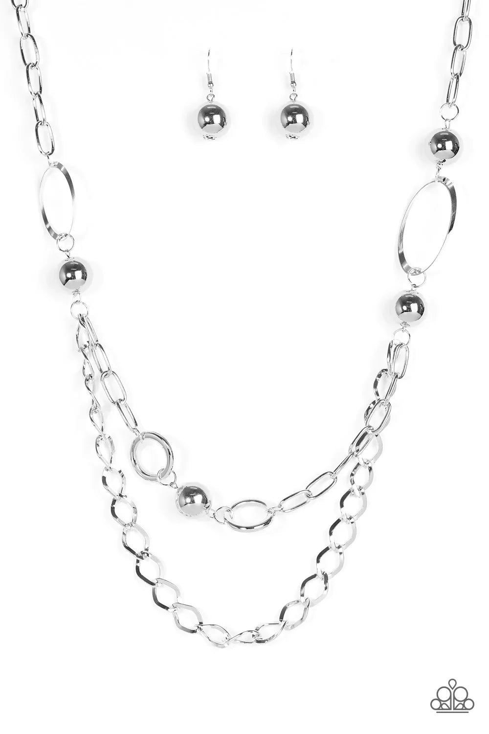Paparazzi Necklace ~ Mega Metal - Silver