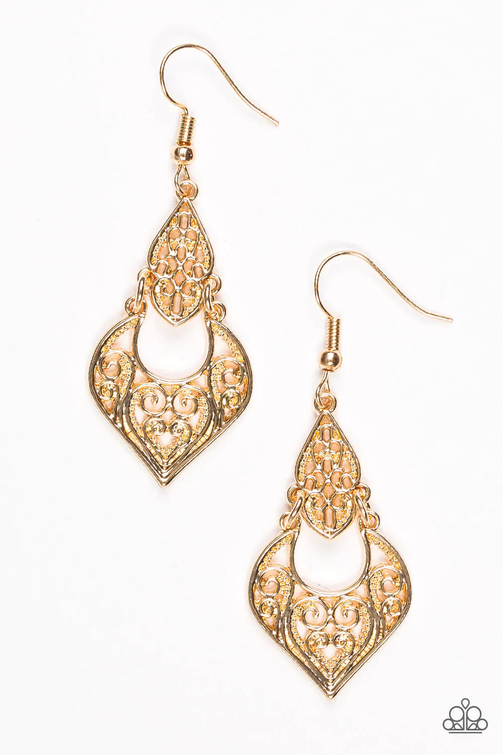 Paparazzi Earring ~ Genie Grotto - Gold