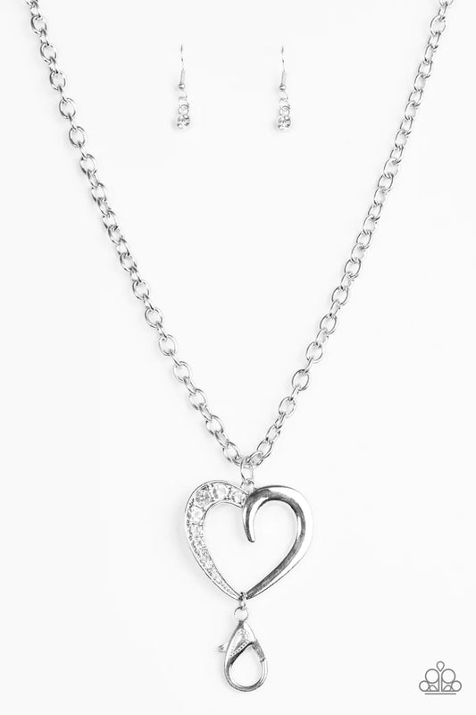 Paparazzi Necklace ~ A Big Heart - White