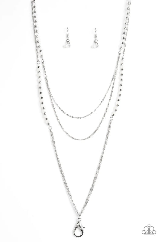 Paparazzi Necklace ~ Shimmer Showdown - White