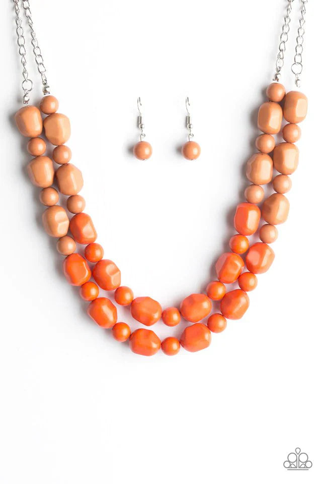 Paparazzi Necklace ~ Island Excursion - Orange