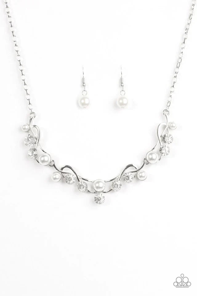 Paparazzi Necklace ~ Tie The Knot - White
