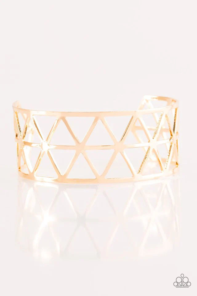 Paparazzi Bracelet ~ Knock Into Shape - Gold