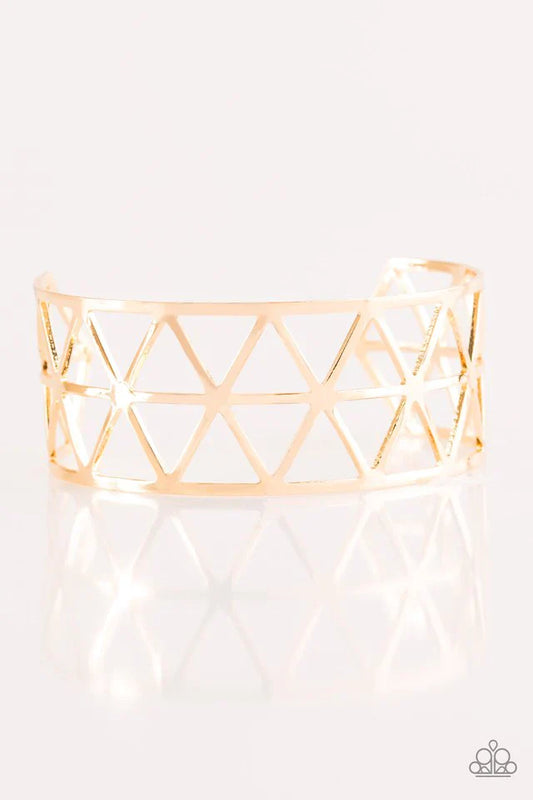 Paparazzi Bracelet ~ Knock Into Shape - Gold