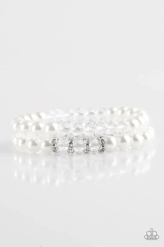 Paparazzi Bracelet ~ Get A BALLROOM! - White